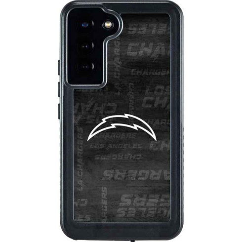 NFL Los Angeles Chargers Black & White Galaxy S23 Plus Waterproof Case