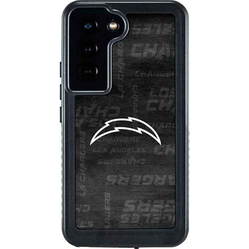 NFL Los Angeles Chargers Black & White Galaxy S23 Waterproof Case