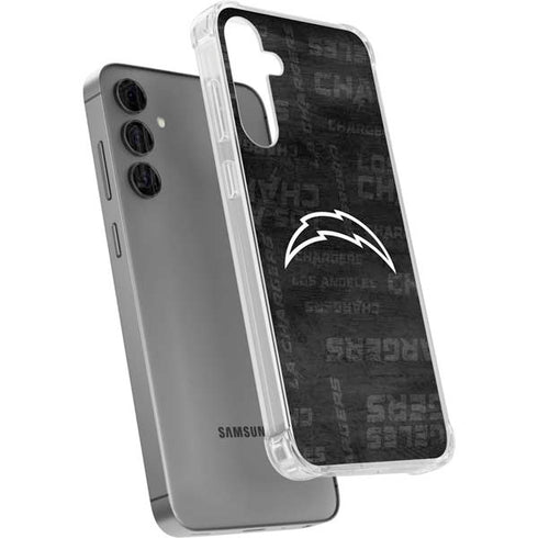 NFL Los Angeles Chargers Black & White Galaxy S24 Plus Clear Case