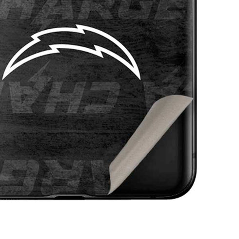 NFL Los Angeles Chargers Black & White Galaxy Z Flip Skin