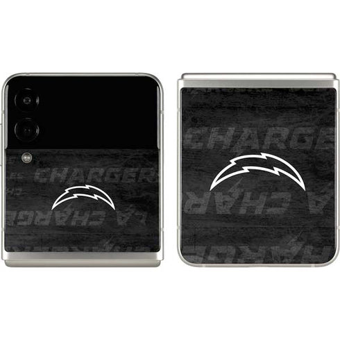NFL Los Angeles Chargers Black & White Galaxy Z Flip3 5G Skin