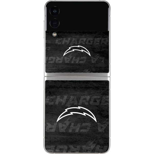 NFL Los Angeles Chargers Black & White Galaxy Z Flip3 5G Skin