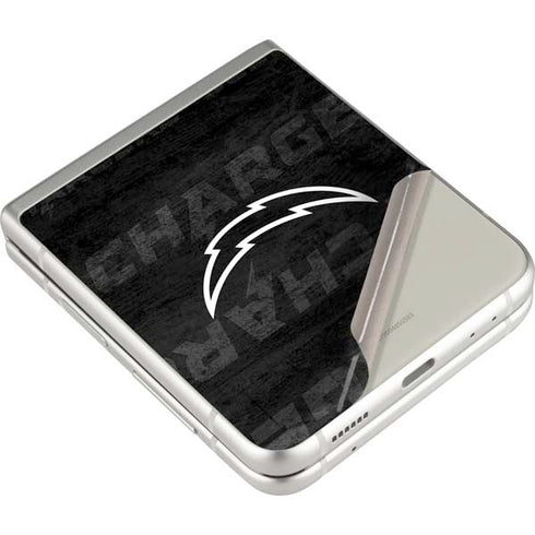 NFL Los Angeles Chargers Black & White Galaxy Z Flip3 5G Skin