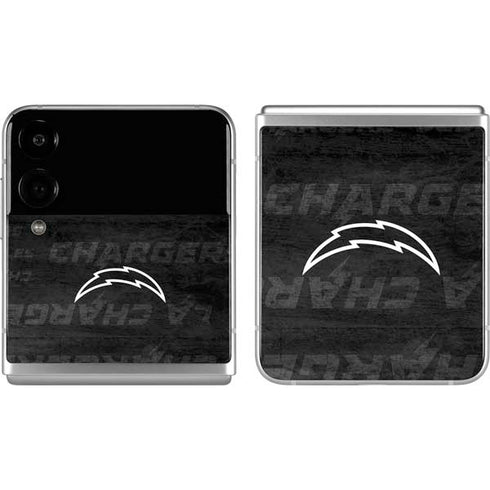 NFL Los Angeles Chargers Black & White Galaxy Z Flip4 5G Skin