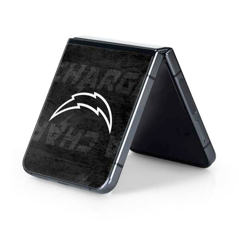 NFL Los Angeles Chargers Black & White Galaxy Z Flip5 5G Skin