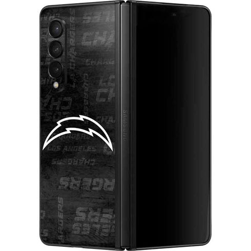 NFL Los Angeles Chargers Black & White Galaxy Z Fold3 5G Skin