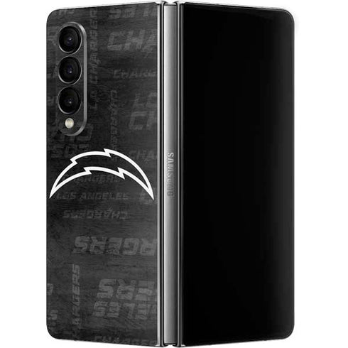 NFL Los Angeles Chargers Black & White Galaxy Z Fold4 5G Skin