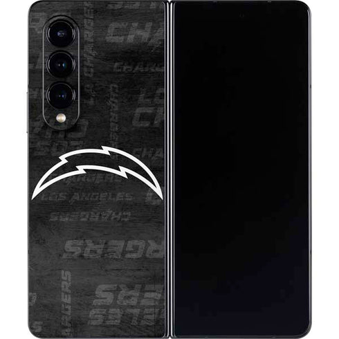 NFL Los Angeles Chargers Black & White Galaxy Z Fold4 5G Skin