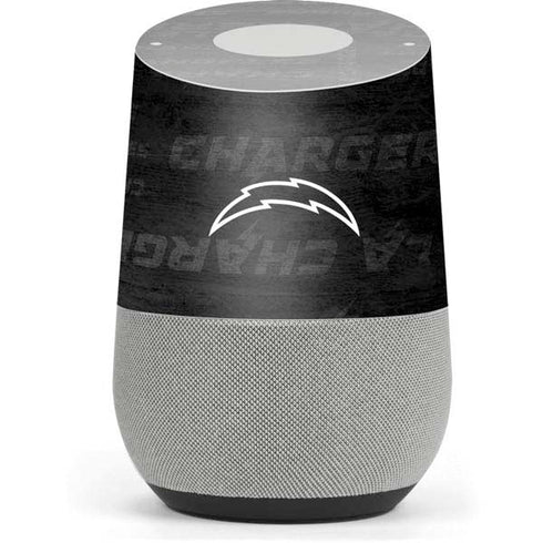 NFL Los Angeles Chargers Black & White Google Home Skin