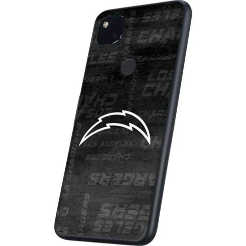 NFL Los Angeles Chargers Black & White Google Pixel 4a Skin