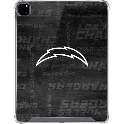 NFL Los Angeles Chargers Black & White iPad Pro 12.9in (2020) Clear Case