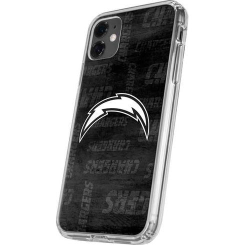 NFL Los Angeles Chargers Black & White iPhone 11 Clear Case