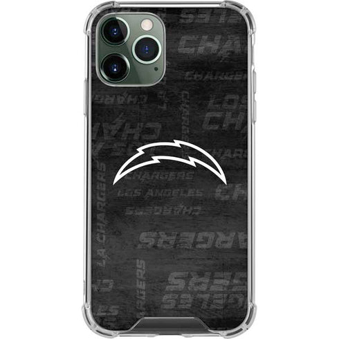 NFL Los Angeles Chargers Black & White iPhone 11 Pro Max Clear Case