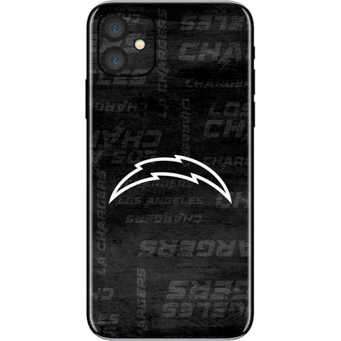 NFL Los Angeles Chargers Black & White iPhone 11 Skin