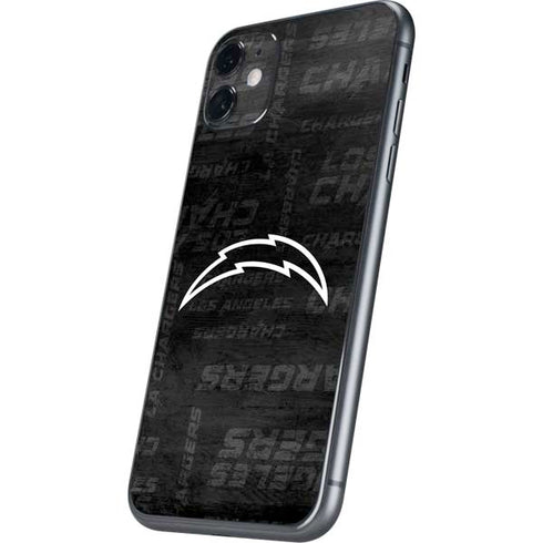 NFL Los Angeles Chargers Black & White iPhone 11 Skin