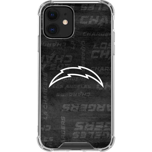 NFL Los Angeles Chargers Black & White iPhone 12 Clear Case