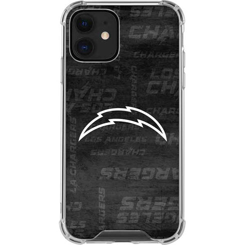 NFL Los Angeles Chargers Black & White iPhone 12 Mini Clear Case