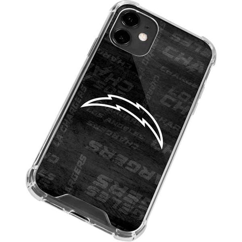 NFL Los Angeles Chargers Black & White iPhone 12 Mini Clear Case