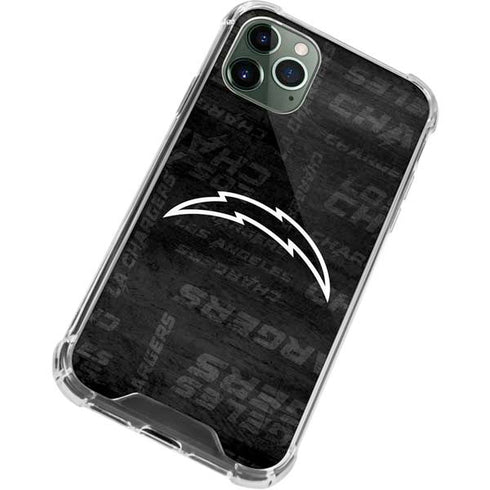 NFL Los Angeles Chargers Black & White iPhone 12 Pro Clear Case