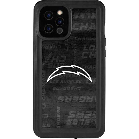 NFL Los Angeles Chargers Black & White iPhone 12 Pro Max Waterproof Case