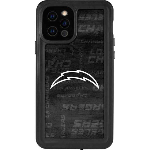 NFL Los Angeles Chargers Black & White iPhone 12 Pro Waterproof Case