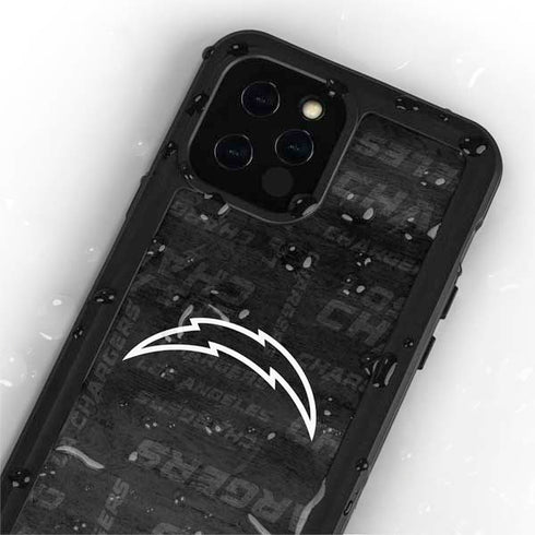 NFL Los Angeles Chargers Black & White iPhone 12 Pro Waterproof Case