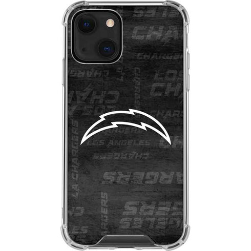 NFL Los Angeles Chargers Black & White iPhone 13 Mini Clear Case