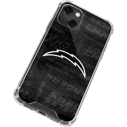 NFL Los Angeles Chargers Black & White iPhone 13 Mini Clear Case
