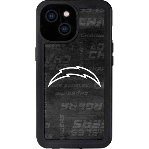 NFL Los Angeles Chargers Black & White iPhone 13 Mini Waterproof Case