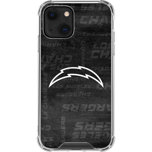 NFL Los Angeles Chargers Black & White iPhone 14 Clear Case