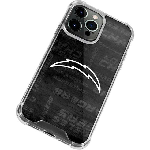 NFL Los Angeles Chargers Black & White iPhone 15 Pro Max Clear Case