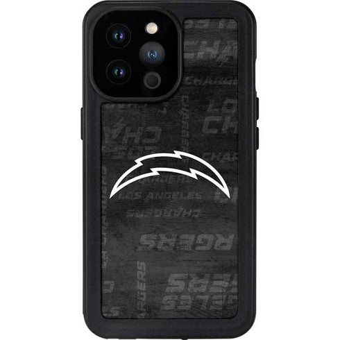 NFL Los Angeles Chargers Black & White iPhone 14 Pro Max Waterproof Case