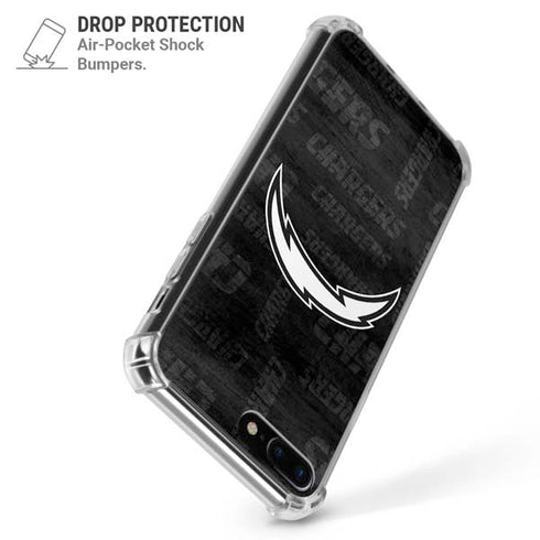NFL Los Angeles Chargers Black & White iPhone 7/8 Plus Clear Case