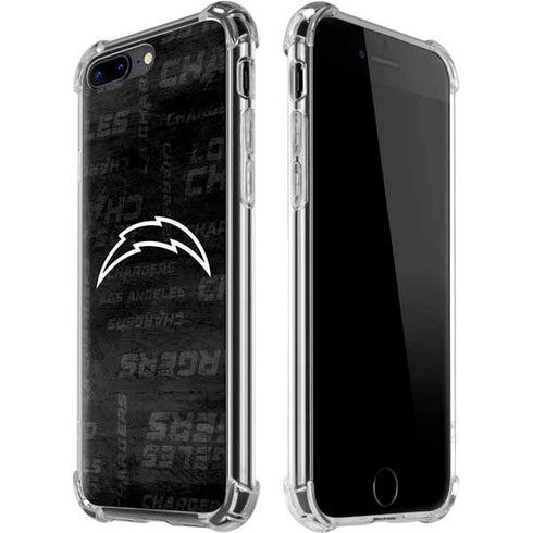 NFL Los Angeles Chargers Black & White iPhone 7/8 Plus Clear Case
