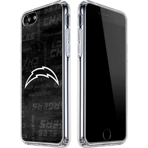 NFL Los Angeles Chargers Black & White iPhone SE (2nd & 3rd Gen) Clear Case