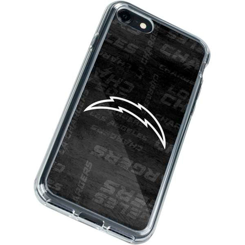 NFL Los Angeles Chargers Black & White iPhone SE (2nd & 3rd Gen) Clear Case