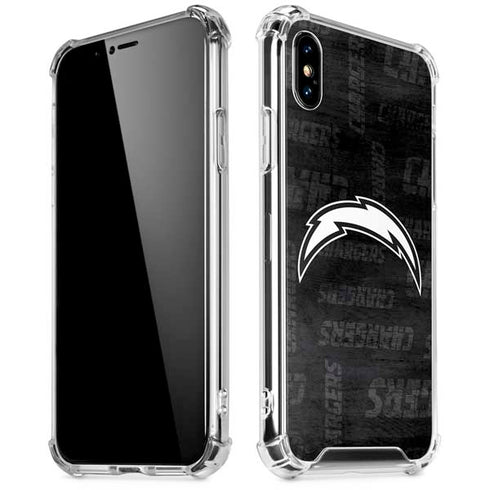 NFL Los Angeles Chargers Black & White iPhone X/XS Clear Case