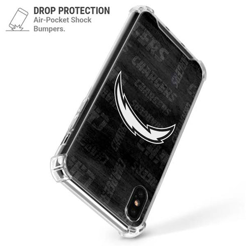 NFL Los Angeles Chargers Black & White iPhone X/XS Clear Case