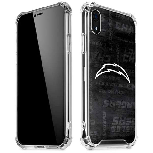 NFL Los Angeles Chargers Black & White iPhone XR Clear Case