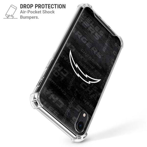 NFL Los Angeles Chargers Black & White iPhone XR Clear Case