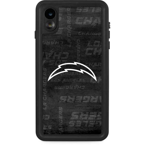 NFL Los Angeles Chargers Black & White iPhone XR Waterproof Case