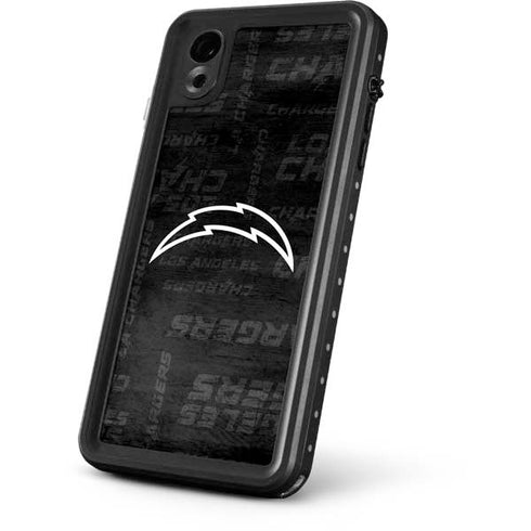 NFL Los Angeles Chargers Black & White iPhone XR Waterproof Case
