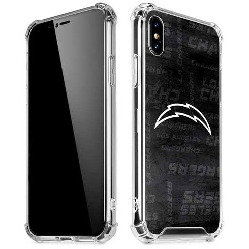 NFL Los Angeles Chargers Black & White iPhone XS Max Clear Case