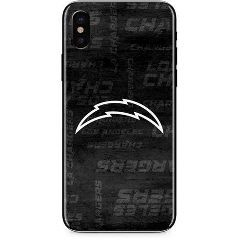 NFL Los Angeles Chargers Black & White iPhone XS Skin
