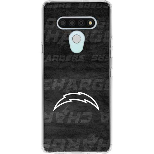 NFL Los Angeles Chargers Black & White LG Stylo 6 Clear Case