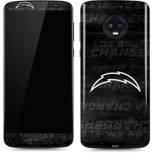 NFL Los Angeles Chargers Black & White Moto G6 Skin