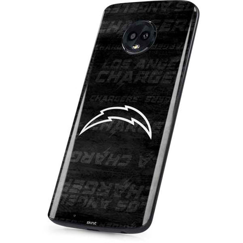 NFL Los Angeles Chargers Black & White Moto G6 Skin