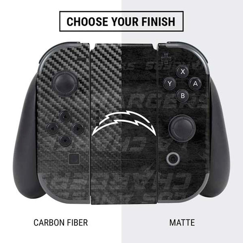 NFL Los Angeles Chargers Black & White Nintendo Switch Bundle Skin