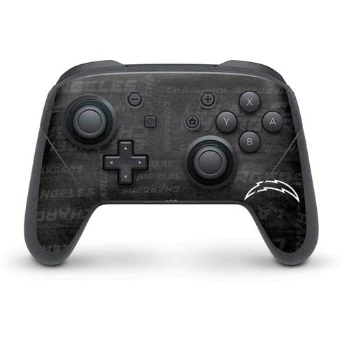 NFL Los Angeles Chargers Black & White Nintendo Switch Pro Controller Skin