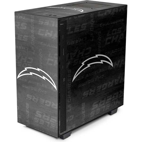 NFL Los Angeles Chargers Black & White NZXT H510 Compact ATX Mid-Tower Case Skin